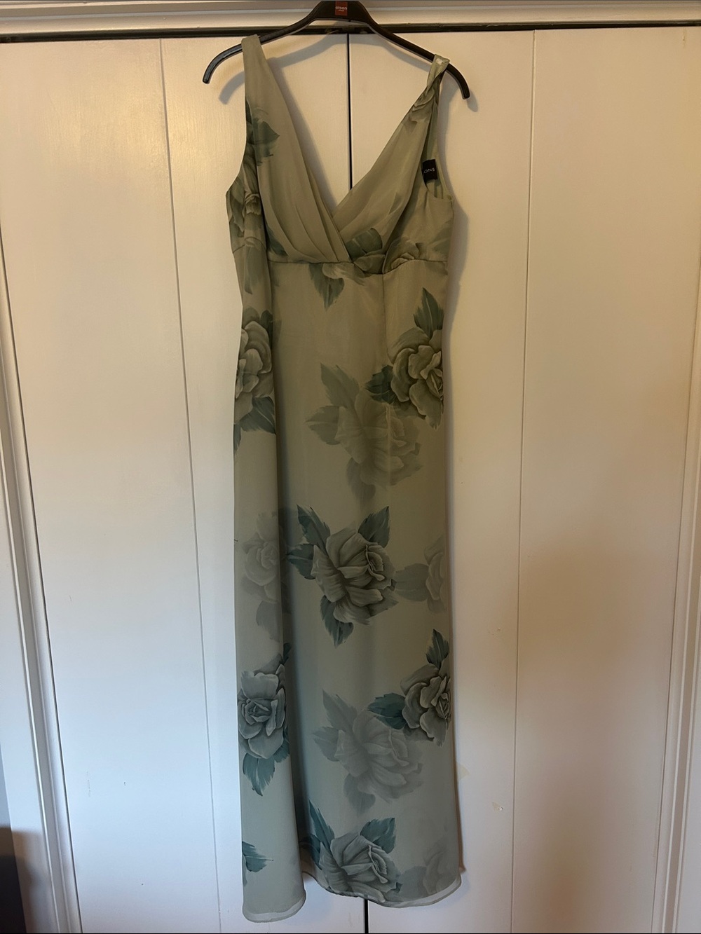 JS Collections Sage Green Floral Asymmetrical Maxi Dress